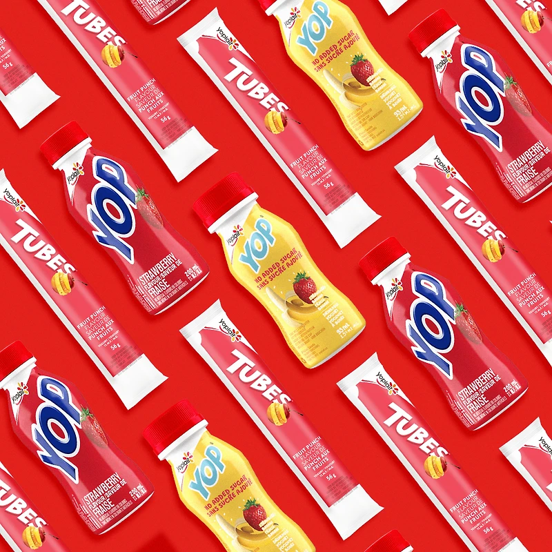 Yoplait 1% de tubes de yaourt, édition spéciale Gomme Balloune, collations pour enfants 8 x 56 g