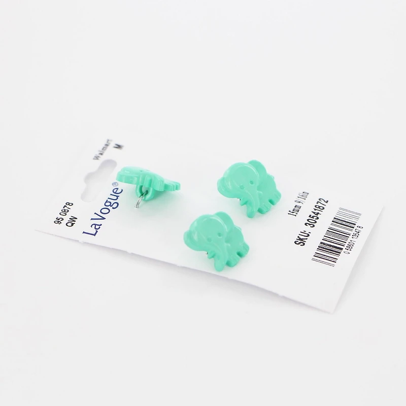 Bouton décoratif à tige LA VOGUE — Aqua, 18 mm 18 mm