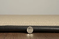 Tapis d'appoint Athena en laine naturelle et PU noir de 1 pi 10 po x 2 pi 10 po