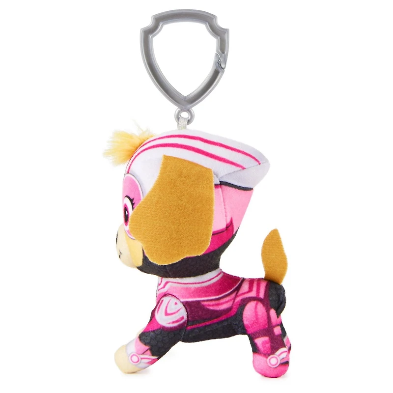 PAW Patrol : La Super Patrouille le film, Peluche Stella Super Patrouille de 10 cm, animaux en peluche miniatures avec attache pour porte-clés, jouets pour garçons et filles à partir de 3 ans