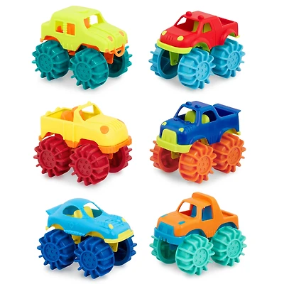 Battat Mini Monster Wheelies 6 Small Trucks Indoor & Outdoor, Toddler and Preschool Toys, BATTAT MONSTER TRUCK WHEELS