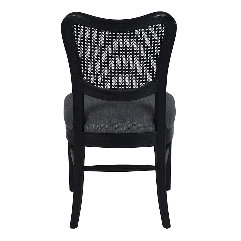 Dining Chairs Set of 2, Upholstered Side Chairs with Cane Back & Wooden Legs, Mid Century Modern Designed Chairs Living Room Kitchen Chairs