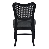 Dining Chairs Set of 2, Upholstered Side Chairs with Cane Back & Wooden Legs, Mid Century Modern Designed Chairs Living Room Kitchen Chairs