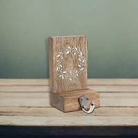 Christmas Etched Wood Stocking Holder Wreath