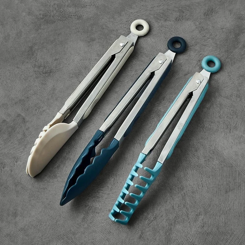 Thyme & Table 3-Piece Locking Tong Set with Non-Scratch Tips