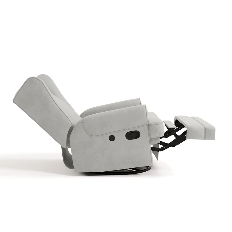 Storkcraft Serenity Wingback Upholstered Recline Glider with USB