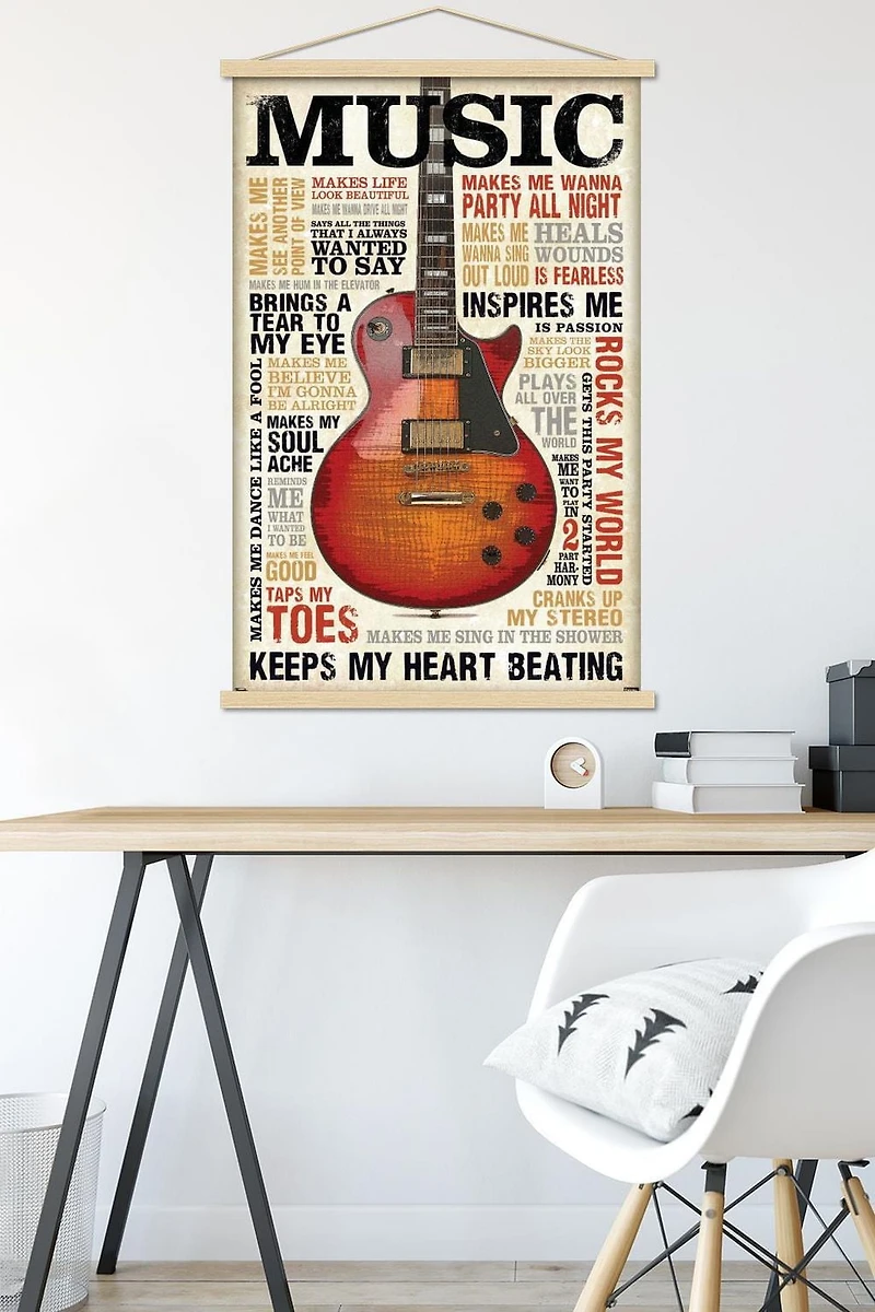 Music Inspires Me Wall Poster, 22.375" x 34"