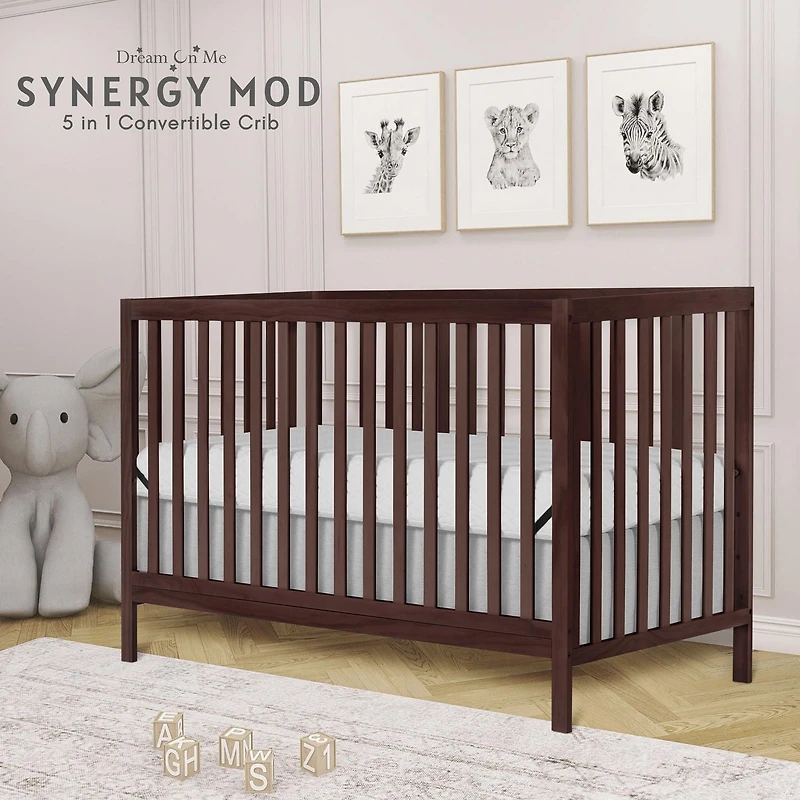 Dream On Me Synergy MOD Crib, Made with Sustainable New Zealand Pinewood, Convertible Crib