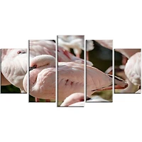 Design Art Pat De Flamants Roses Se Bouchent Art Sur Toile