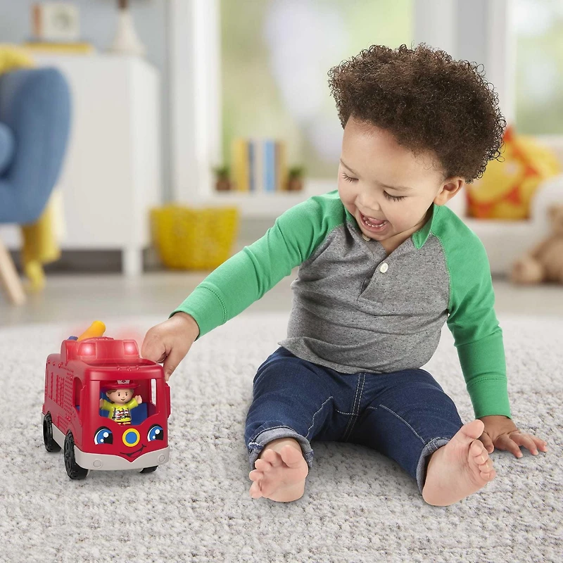 Little People Helping Others Fire Truck Toy - English & French Edition