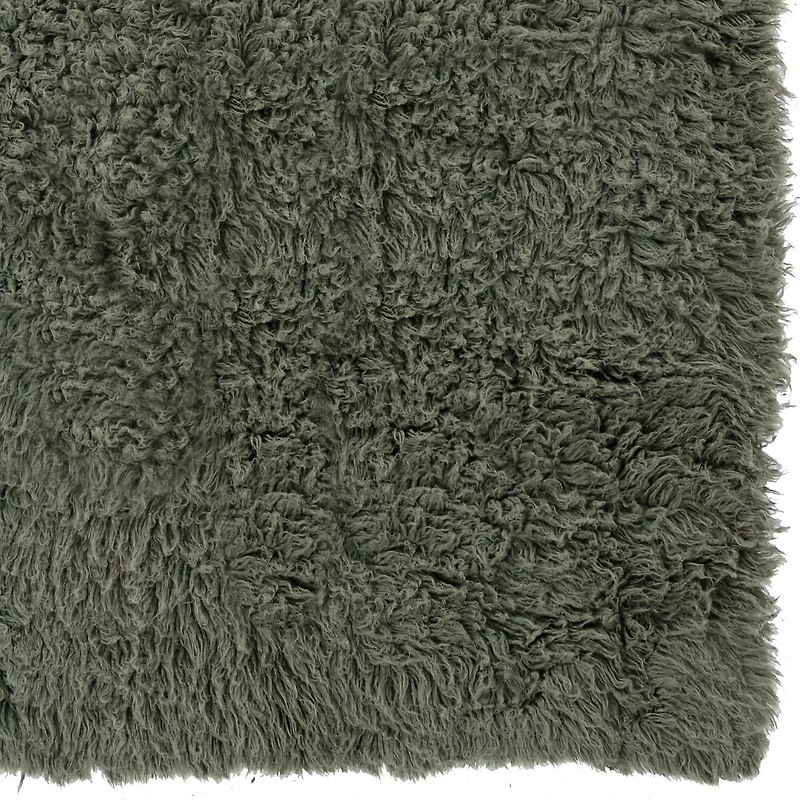 3A Flokati 2000gr 9' x 12' Area Rug, Olive