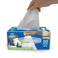 Chiffons et lingettes de nettoyage polyvalents pour l’automobile et la maison Grab•A•Rag, paquet de 50, blanc