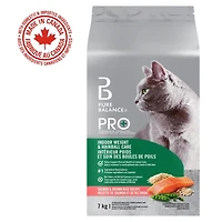 Pure Balance Pro+ Chat d’Intérieur Soin du Poids et Boules de Poils Recette Saumon et Riz Brun Nourriture sèche pour chat 100 g