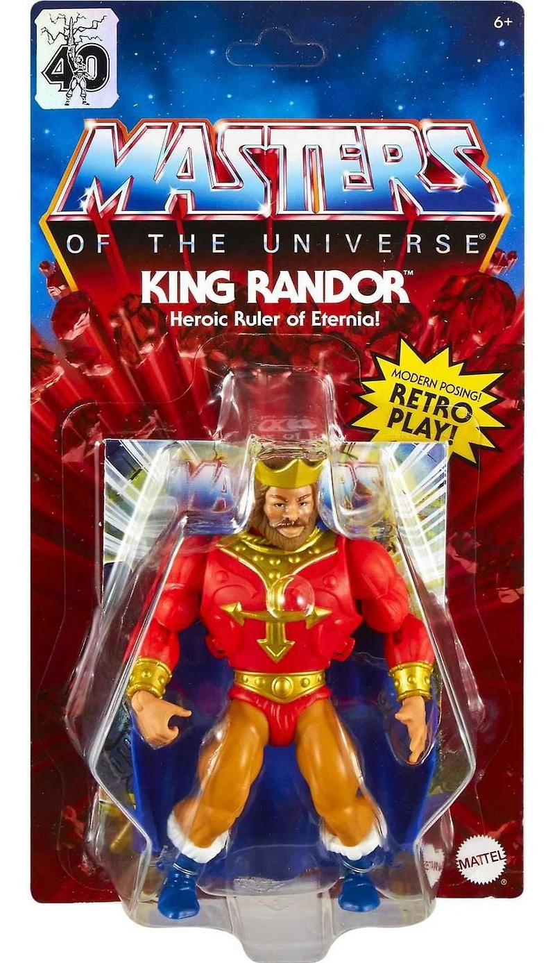 Masters of the Universe Origins King Randor 5.5-in Action Figure, Battle Figure for Storytelling Play and Display