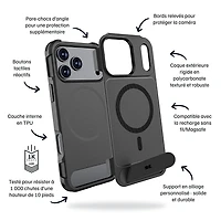 Blu Element Armour Ultra MagSafe w/Kickstand Case Black for iPhone 17 Pro