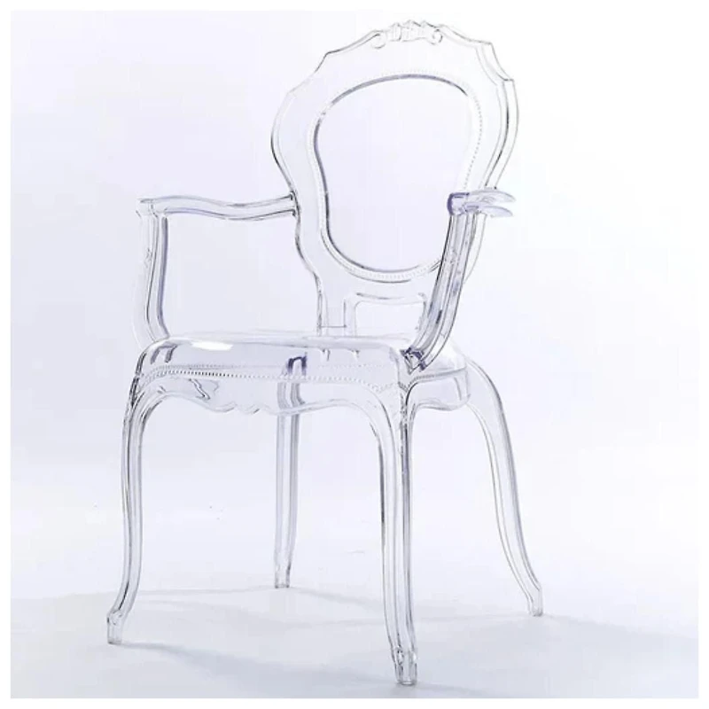 Heavenly Collection Clear Plastic Arm Chair