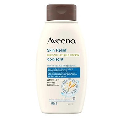 Gel nettoyant apaisant Aveeno parfum de camomille, peau sèche, huile d’avoine, extrait d’avoine, farine d’avoine, nettoyant pour le corps, peau sensible 532 ml