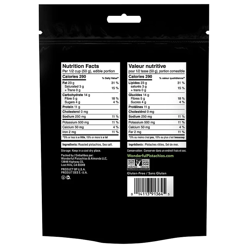 Pistaches rôties et salées de Wonderful Pistaches, 200 g