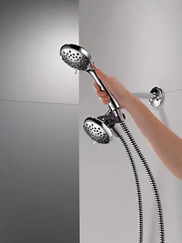 Ensemble combiné de douchette et pomme de douche 3.75 po à 3-réglages en Chrome Ensemble combiné de douchette et pomme de douche 3.75 po à 3-réglages en Chrome