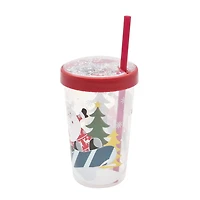 Holiday Time Red Plastic Straw Tumbler, 3.5 inch x 3.5 inch x 7.9 inch, 1 Piece