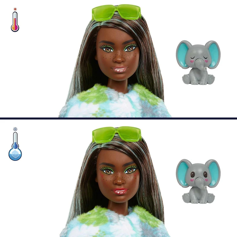 Barbie Dolls and Accessories, Cutie Reveal Doll, Jungle Series Elephant