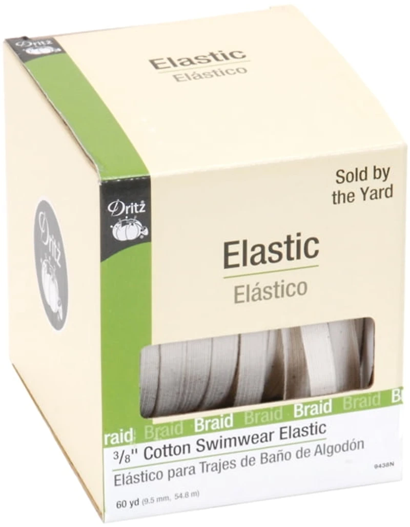 Élastique Dritz 3/4" anti-roulement, blanc, 18 yd