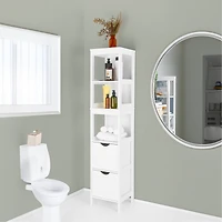 Era Colonna Storage Tower Organizer, White, Tall, 11.75x55.75in, Storage Tower