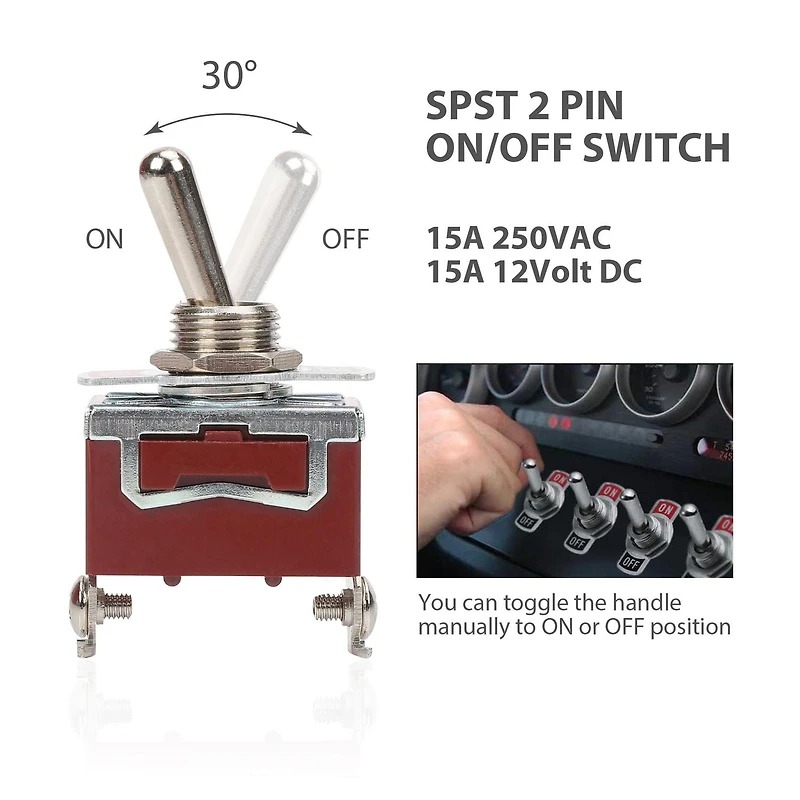 WorkPro Interrupteur à bascule en laiton, 2 positions