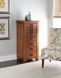 Drea Jewelry Armoire, Oak