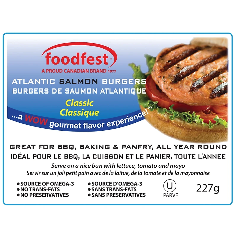 FROZEN FISH - FRENCH Burgers de Saumon Classiques