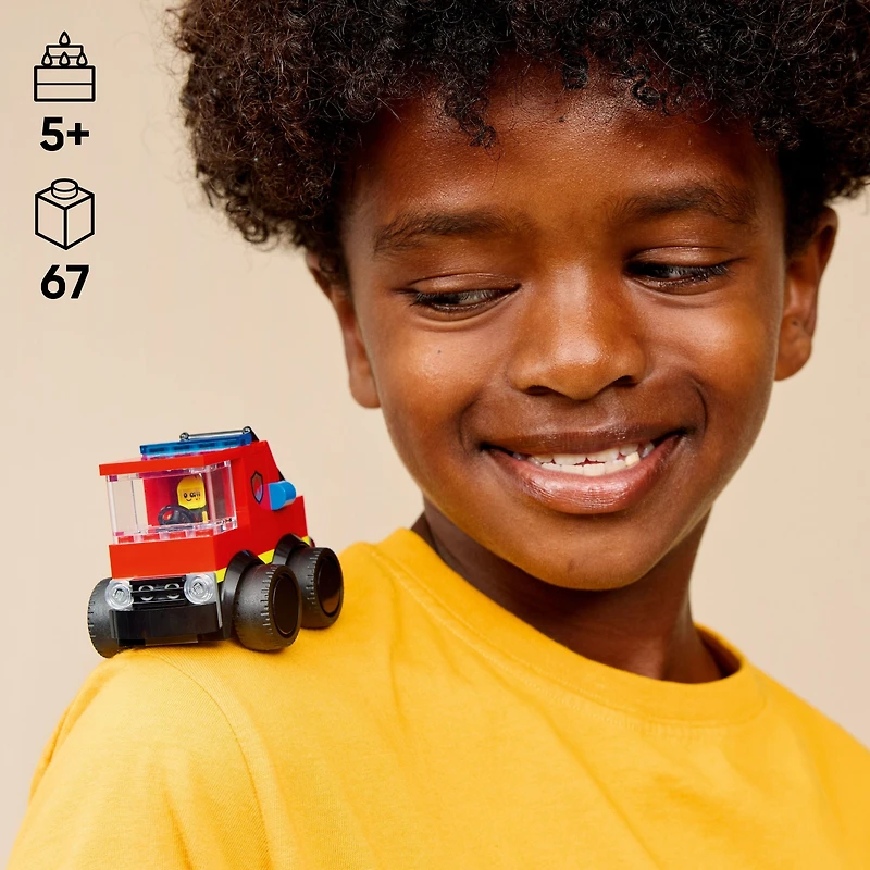 LEGO City Rides – Fire Truck Building Toy for Kids - Emergency Pretend Play for Boys & Girls, Ages 5+ - Toy Truck W/Raisable Ladder & Firefighter Junior Minifigure - Gift Idea for Birthdays - 60482