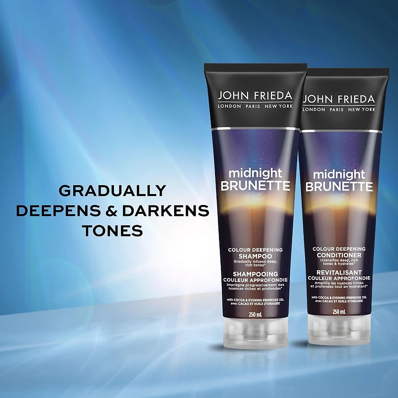 John Frieda Midnight Brunette Colour Deepening Shampoo, for Soft Rich Hair, 250 mL