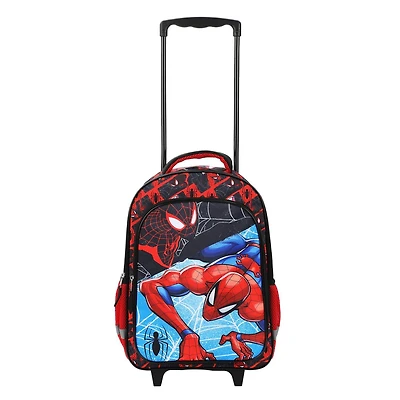 Marvel Spiderman Sac à dos à roulettes 40,6 cm avec Peter Parker Spider-Man, Miles Morales Spider-Man, Ghost Spider