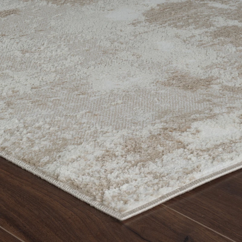 Tapis d'interieur abstrait Rug Branch Nomad, beige creme, moderne - Salon, chambre, salle a manger et cuisine