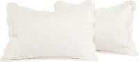 Couvre-lit brodé Marina Decoration, couvre-lit ultra doux et uni, parure de lit d'été avec taie d'oreiller matelassée, motif cachemire floral ivoire