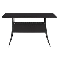 Table de salle à manger rectangulaire - Finition noire