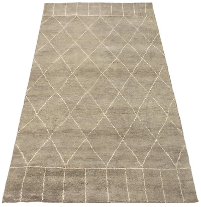 ECARPETGALLERY Tapis Noué à la Main pour Salon, Salle à Manger et Chambre à Coucher Marocain Collection Tangier 5'1" x 8'5" en Gris