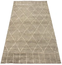 ECARPETGALLERY Tapis Noué à la Main pour Salon, Salle à Manger et Chambre à Coucher Marocain Collection Tangier 5'1" x 8'5" en Gris