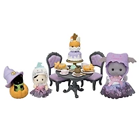 Calico Critters Ensemble de fête surprise d'Halloween, ensemble de jeu pour maison de poupée avec figurines et accessoires