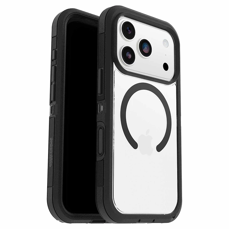 OtterBox Étui Defender Pro XT Clear MagSafe avec Contrôle de la Caméra Dark Side (Noir) pour iPhone 17( Pro 6.3)