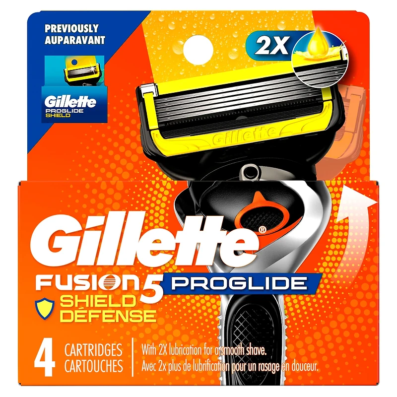 Cartouches de rechange de rasoir Gillette Fusion5ProGlide Défense pour hommes de rechange de rasoir pour manche de rasoir Flex-pivot, 2x plus de lubrification, lame de précision pour hommes