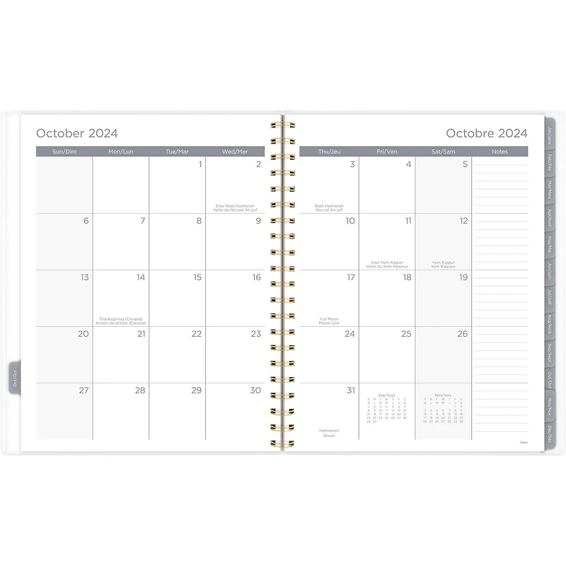 Mead Dark Floral Large Weekly/Monthly Clear Poly Planner, Planner