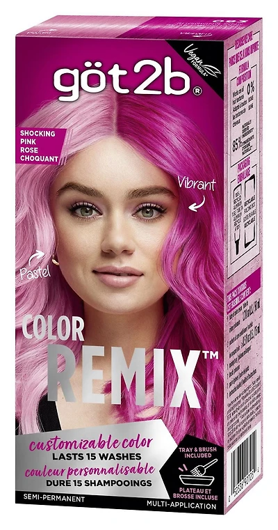 Got2b Color Remix, Coloration capillaire semi-permanente personnalisable, Rose Choquant, 1 paquet/50 ml Galaxy Z Flip5