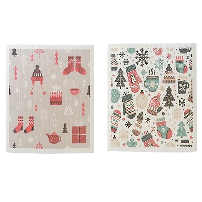 Lot De 2 Torchons Suédois (Mitaines, Tuque Et Chaussettes) (Assortiment) - Lot De 2