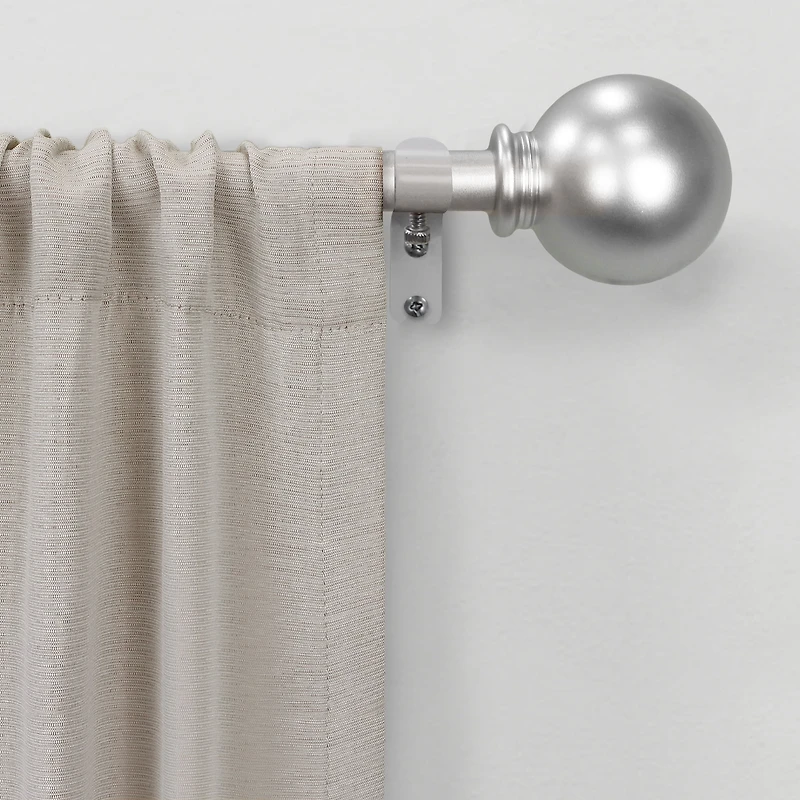 Mainstays 1/2” Nickel Ball Adjustable Curtain Rod, 28”-48”
