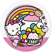 Hello Kitty Round 7" Dessert Plates, 8ct, Disposable plates measure 7"
