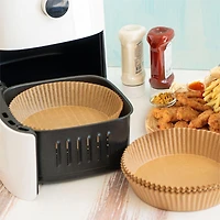 Starfrit Air Fryer Liners - 50 Count per pack - Disposable Parchment Paper Liners - Non-Stick - Oil Proof - Waterproof - 8” Round Shape - For 5-8 Qt Baskets, AIRFRYER PAPER