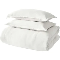 Better Homes & Gardens 3-Piece Arctic White Crinkled Gauze Duvet Set, Adult Double/Queen, Corner & side interior ties. Hidden Button Closure. Envelope Closure on Shams.