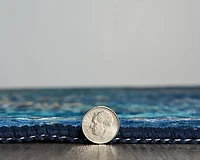 Tapis Emerald Canton bleu & ivoire de 6 pi 7 po x 9 pi 7 po