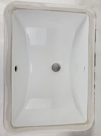 American Imaginations 18-in. W CUPC Rectangle Bathroom Undermount Sink Set In White - White Hardware - Overflow Drain Incl. AI-31844